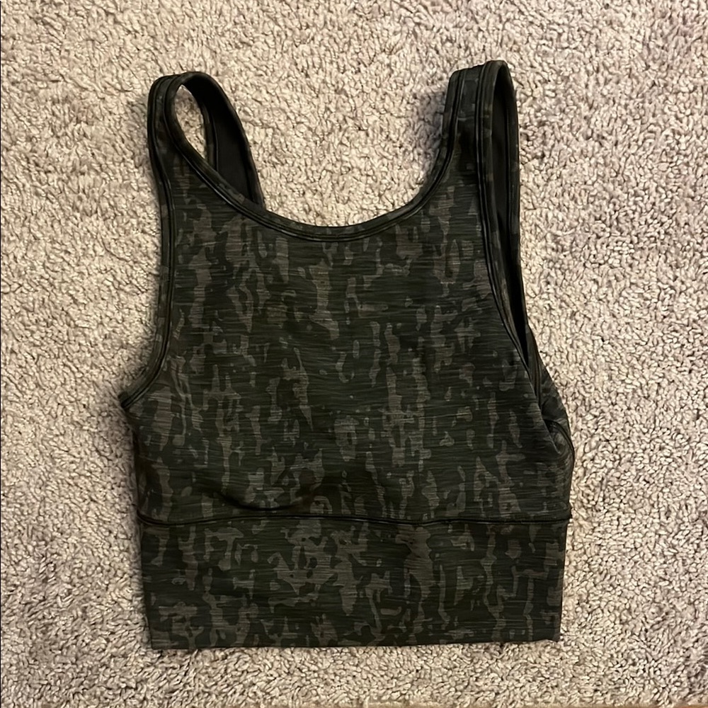 Green Camouflage Crop Top